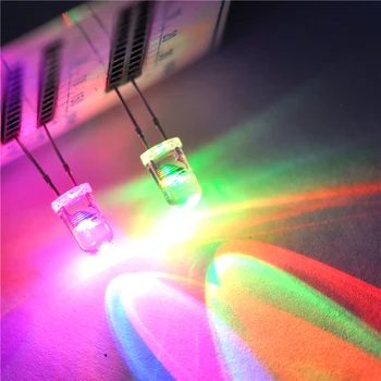 100pcs RGB 7 צבע דיודה פולטת אור LED 5 מ 