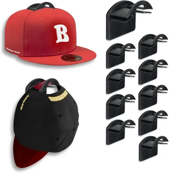 10pcs קיר כובע מדפים על כובעי בייסבול, דבק ווים לתליית כובעים, התקנה פשוטה, לא קודחים כובע מחזיקי ארגונית