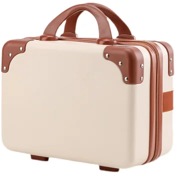 14 אינץ ' נייד תיבת הסיסמה קטן המזוודה של נשים חמוד תיק קטן, קל משקל המזוודה מיני שקית אחסון חומר ABS