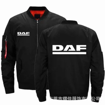 2023 חדשה סתיו חורף גברים משאית DAF לוגו המעופף ' קט אופנה לעבות מעיל רוח חמה מזדמן רוכסן מעיל בייסבול