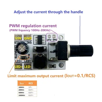 3pcs 20-900MA 6-25V תכליתי להתמודד עם התאמת נהג LED מודול בקר PWM DC-DC צעד למטה זרם קבוע ממיר