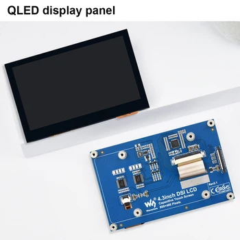 4.3 אינץ ' מסך מגע מסך DSI ממשק QLED תצוגה חיישן מגע לוח 800 X 480 קיבולי של 5 נקודות עבור Raspberry Pi