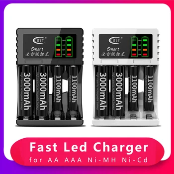 4-חריצים חכם USB מטען סוללה תצוגת Led טעינה מהירה AA AAA Ni-MH Ni-Cd 2.4 V/1A סוללה נטענת מטען