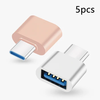 5pcs אוניברסלי סוג C ל-USB 2.0 מתאם OTG Connector For Macbook Huawei Xiaomi Huawei Samsung מקלדת ועכבר USB דיסק פלאש