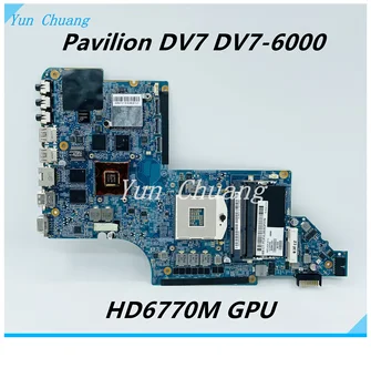 665991-001 639391-001 עבור HP Pavilion DV7T-6000 DV7-6000 המחשב הנייד ללוח האם HM65 HD 6770M GPU DDR3 Mainboard 100% מלא נבדק