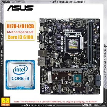 ASUS H170-אני/G11CB + I3 6100 cpu LGA 1151 לוח אם ערכת DDR4x2 32GB מידע H170 לוח האם USB3.0 מיקרו ATX