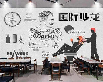 beibehang המסמכים דה parede ציור קיר חדש קיר בטון שחור ולבן הבינלאומי סלון מספרה נוסע רקע טפט 3d
