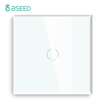 BSEED הסטנדרטי של האיחוד האירופי מתגים 1/2/3Gang 1Way 2Way לבן קריסטל זכוכית מגע מתג האור ביניים מדרגות מתג