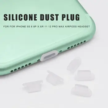 Dustproof כיסוי מטען יציאת פקק סיליקון בלוק קאפ נגד אבק Plug עבור iPhone 12 11 Pro Max X XR מקס 8 7 6 פלוס