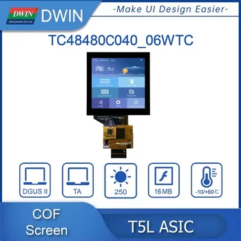 DWIN הגעה חדשה 4.0 אינץ ' 480*480 פיקסל IPS HYA מסך מיוחד באמצעות התרמוסטט מרובע לוח מגע LCD תצוגה צבעונית