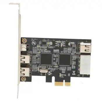 Firewire כרטיס מתאם PCIEx1 ארבעה יציאת IEEE 1394A מתאם כרטיס Riser עבור כוננים קשיחים, מצלמות דיגיטליות סורקים חם