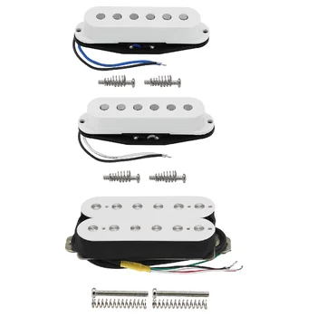 FLEOR סט של 3pcs בציר Alnico 5 חד סליל איסוף+Humbucker טנדרים לבנים על SSH גיטרה חלקים