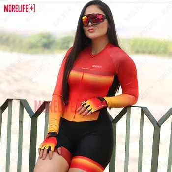 MLC נשים עם שרוולים ארוך ספורט להגדיר, חיצוני רוכב ציוד חליפה מותאמת אישית עבור למרחקים ארוכים shockproof רכיבה על אופניים סרבל
