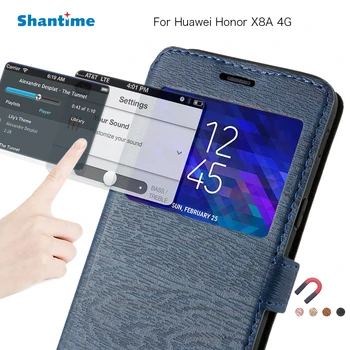 PU מקרה טלפון Huawei כבוד X8A 4G Case Flip עבור Huawei הכבוד X8A 4G חלון תצוגה הספר במקרה רך TPU סיליקון כיסוי אחורי