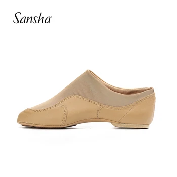 Sansha יוניסקס Breathabe נעלי ג ' אז עמיד רשת עליון זמש פיצול הבלעדי נשים גברים בנות נעלי ריקוד מודרני JS11M