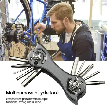 אופניים תחזוקה שילוב רכיבה על כלי רב תפקודי חיצונית, רכיבה על אופניים ציוד נייד נירוסטה אופניים ערכת תיקון