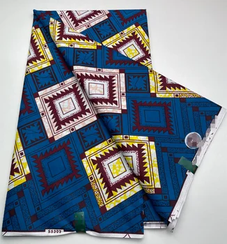 אפריקה המקורי האמיתי שעווה בד 100% כותנה 2023 חדש אנקרה שעווה הדפסה בדים לשמלות כלה הניגרי שעווה סגנון רך Pagne