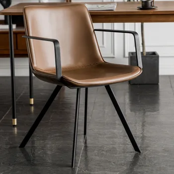 בית קפה מודרני כסאות אוכל סלון שולחן ארגונומי למשרד מניקור האוכל כיסאות עור Eetstoelen עיצוב רהיטים AB50CY