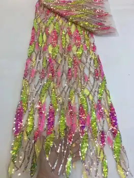 האחרון הניגרי ססגוניות, תחרה בד מסיבת חתונה שמלה 2023 באיכות גבוהה Guipure אפריקה 3D פאייטים תחרה, בדים, תפירה