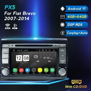 החדש אנדרואיד 11 PX5 DSP נגן Dvd לרכב על פיאט בראבו 2007 2008 2009 2010 2011-2014 אוטומטי רדיו GPS ניווט מולטימדיה תקליטור שמע