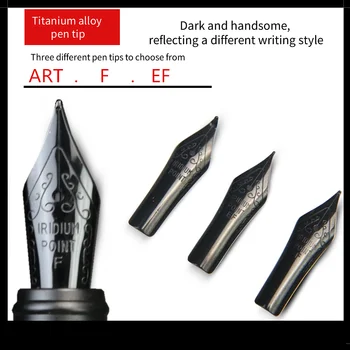 העט עט טיפ שחור סגסוגת טיטניום עט קצה מעוקל אמנות F 0.5 מ 