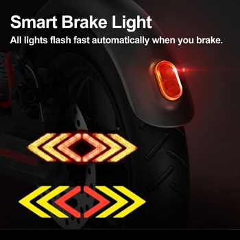 הקטנוע הפנס האחורי עם אותות הפעלה שלט רחוק אלחוטי קורקינט חשמלי אחורי אור אזהרת בטיחות אחורי בלם אורות