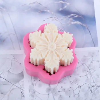 חג המולד תבניות סיליקון פתית שלג עבור DIY שוקולד פונדנט נר סבון חדשים 3D עושה נר תבניות שרף מלאכת יד