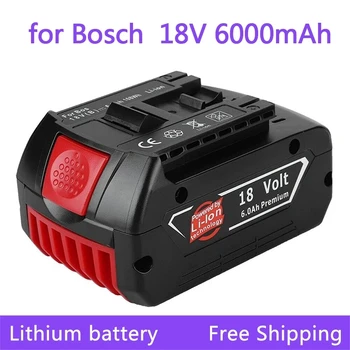 חדש 18V סוללה 6.0 אה על Bosch חשמלי מקדחה 18V 6000mAh נטענת Li-ion סוללה BAT609, BAT609G, BAT618, BAT618G, BAT614