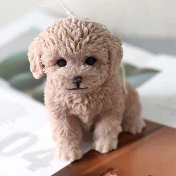 טדי חמוד הכלב סיליקון נר עובש DIY חיה קישוטים מלאכת יד ביצוע טיח אפוקסי שרף שוקולד אפייה תבניות עיצוב הבית