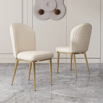יוקרה מתכת, כסאות אוכל מודרניים לבן השינה מסעדה כיסא שולחן איפור זהב איפור Cadeiras ריהוט הבית WSW35XP