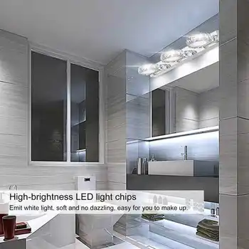 מודרני עמיד למים LED המראה הקדמית אור עגול איפור אורות האמבטיה אביזר 85-265V מראה מול האור