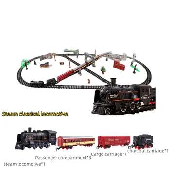 מופעל על סוללה הרכבת קלאסית רכבת משא מים קטר הקיטור Playset עם סימולציה עשן דגם רכבת חשמלית צעצועים