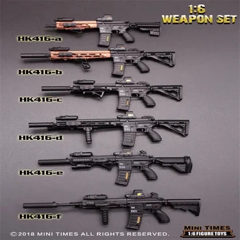 מכירה חמה HK416 M4 מיני פעמים צעצועים 1/6 חייל מיניאטורות פלסטיק הנשק מודל מתאים 12