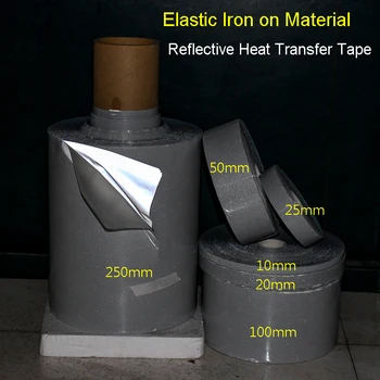 ניראות גבוהה חומר אלסטי בבטחה כסף רעיוני DIY הקלטת ברזל על הבד בגדי ויניל העברת חום הסרט 5meter
