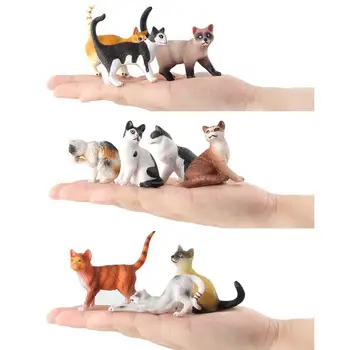 סימולציה מיני חתולים קיטי להבין את המודל לפסל הביתה קישוטים מתנה לילדים צעצוע מודל החיה פסלון עיצוב הבית פיות להבין