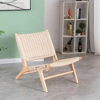 עור קש כסאות אוכל מודרניים נורדי חדר שינה נוח כיסא הטרקלין מעצב נצרים אוכף Cadeira ריהוט יפני