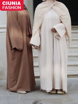 עיד 2 חתיכה התאמת המוסלמי קובע שמלה פשוטה כפיות לנשים דובאי תפילה מקסי החלוק טורקיה הפנימי שמלות אפריקה האיסלאם בגדים