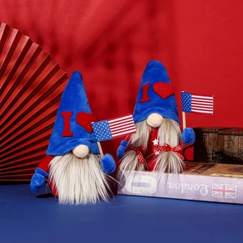 פטריוטי ותיקי יום קטיפה Gnome בובה הזיכרון העבודה ותיקי בובות קטיפה גמדים צעצוע האמריקאי יום העצמאות קישוטים