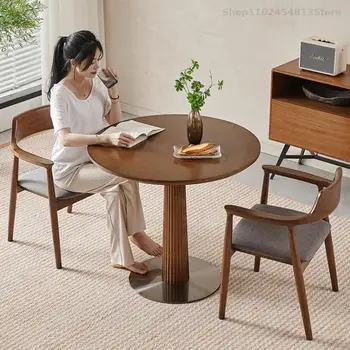 פשוט מעץ מלא דירה קטנה סביב שולחן המשא ומתן שולחן כיסא שילוב מרפסת שולחן אוכל, כיסא מסחרי