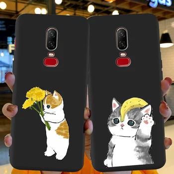 קריקטורה מצחיק חמוד חתול רך סיליקון tpu לטלפון כיסוי Case for Oneplus 8 5 6 7 אחד ועוד 5T 6T 7T 8 Pro טלפון Case כיסוי coque