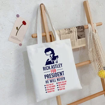 ריק אסטלי לנשיאות שקית קניות רב פעמי הקונה קניות יוטה תיק תיק shoping bolsas ecologicas שק cabas בד cabas