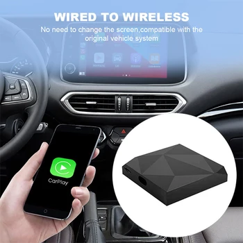 רכב מיני AI תיבת אלחוטית Carplay מתאם CarPlay Dongle אוטומטי חיבור USB Plug and Play-5Ghz WIFI עדכון מקוון עבור iPhone של אפל