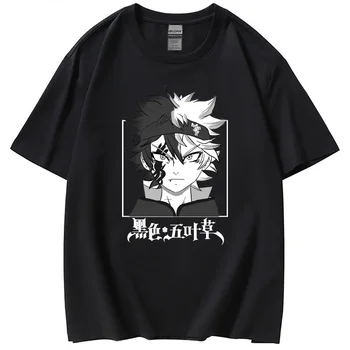 שחור, תלתן זה אנימה יפנית חולצות גברים Harajuku כותנה חולצות T שרוול קצר Tees הקיץ מקסימום