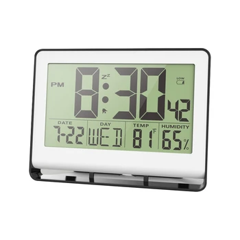 שעון האטומי עם מקורה טמפרטורה ולחות,הערכה עצמית הגדרה דיגיטלי שעון קיר או שולחן שעון,סוללה פעלה