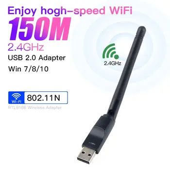 150Mbps MT7601 Mini USB WiFi מתאם אלחוטי כרטיס רשת 802.11 B /g/n Wi-Fi מקלט דונגל להגדיר ממיר IPTV אלחוטית האסטרואידים...