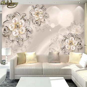 beibehang תכשיטים מותאמים אישית פרחים לבנים תמונות קיר טפט עבור הסלון הכניסה רקע 3D קיר ניירות קישוט הבית